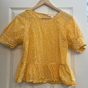 POPSUGAR Puff Sleeve Peplum Top